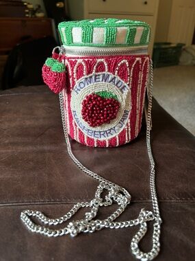 NWT Beaded “Strawberry Jam” Bag from India